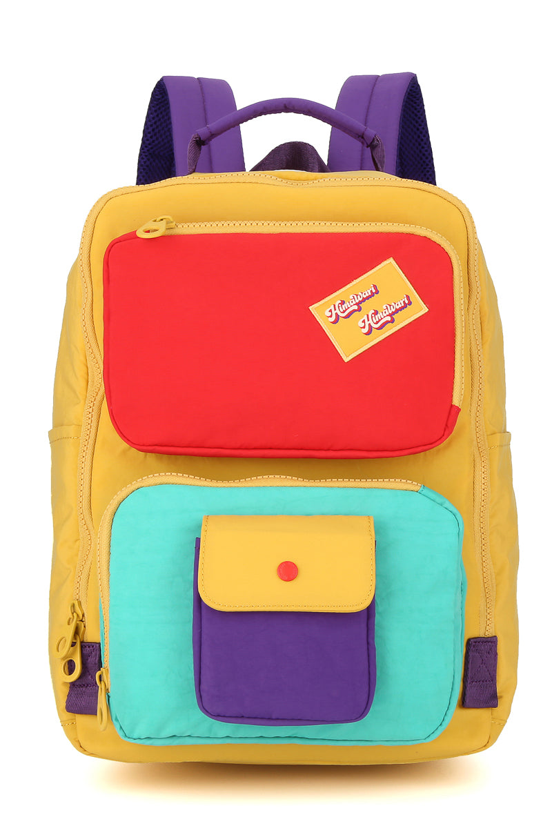 CUTE MIXED COLOR BACKPACK- MUSTARD 8029